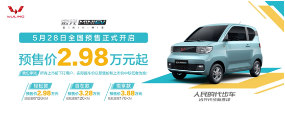 预售仅2.98万元起!“人民的代步车”宏光MINI电动车开启预售
